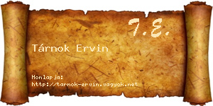 Tárnok Ervin névjegykártya
