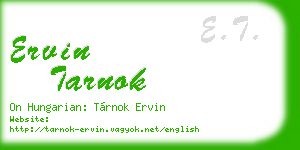 ervin tarnok business card