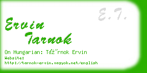 ervin tarnok business card